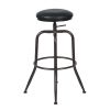 Walker Industrial Counter Bar Stools, Black PU (Set of 2), Height adjustable