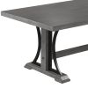 TREXM Retro Style Dining Table 78" Wood Rectangular Table, Seats up to 8 (Gray)