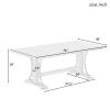 TREXM Retro Style Dining Table 78" Wood Rectangular Table, Seats up to 8 (Gray)
