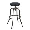 Walker Industrial Counter Bar Stools, Black PU (Set of 2), Height adjustable