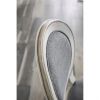 Transitional Antique White and Gray Side Chairs Set of 2 Chairs Dining Room Furniture Padded fabric seat
