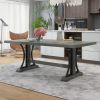 TREXM Retro Style Dining Table 78" Wood Rectangular Table, Seats up to 8 (Gray)