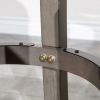 24" Counter Stool, Weathered Gray Finish, French Gray Leather Seat