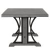TREXM Retro Style Dining Table 78" Wood Rectangular Table, Seats up to 8 (Gray)