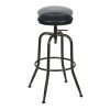 Walker Industrial Counter Bar Stools, Black PU (Set of 2), Height adjustable