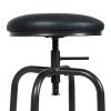 Walker Industrial Counter Bar Stools, Black PU (Set of 2), Height adjustable