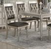 Luxury Silver Accent Tufted Upholstered Chairs Set of 2 Dining Side Chairs