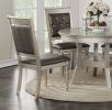 Luxury Silver Accent Tufted Upholstered Chairs Set of 2 Dining Side Chairs