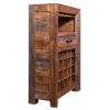 43 Inch Single Drawer 20 Bottle Wine Storage Cabinet with Stemware Hanger, Brown
