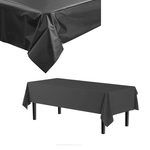 53" x 108" Plastic Rectangle Table Cover in Black