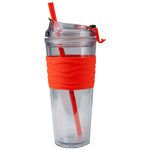 Quench Orange Grip Tumbler with Straw