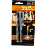 2pc Wine Glass Pen Silver & Gold