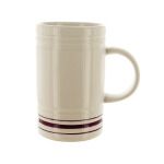16-Ounce White Mug with Purple Stripes