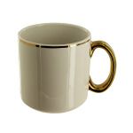 White Ceramic Mug with Gold Rim & Handle