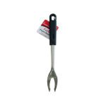 Stainless steel cooking fork with black handle