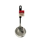 Stainless steel skimmer with black handle