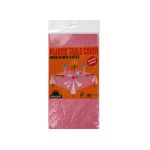 Pink plastic tablecloth