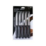 5 pack stainless steel steak knives with black handles