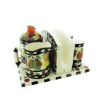 6 piece ceramic tabletop set fruit design