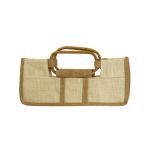 Natural Wine Tote Bag with Bamboo Handles