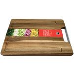 14" x 9.5" Acacia Wood Cutting Board With Metal Handle