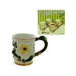 4 Piece Ceramic Mug Set (Design: Magnolia)
