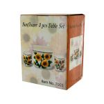 3-Piece Table Set (Design: Sunflower)